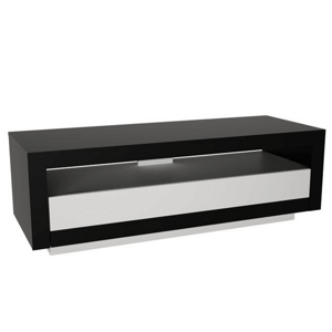 TV stolek s vyklápěcí zásuvkou, černá / bílá, AGNES