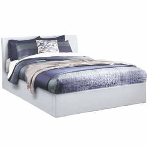 Manželská postel KERALA s úložným prostorem, bílá, 180x200