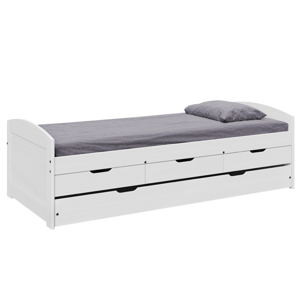 Bílá postel s výsuvnou přistýlkou MARINELLA NEW