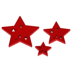 Dekorace hvězda OC3785 RED 18ks