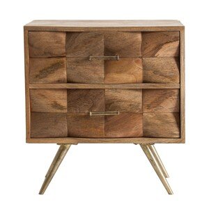Estila Moderní noční stolek Duran z jilmového dřeva 60cm