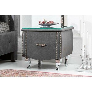 Estila Moderní luxusní noční stolek Caledonia v šedé barvě 45cm