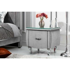 Estila Moderní luxusní noční stolek Caledonia ve stříbrné barvě 45cm