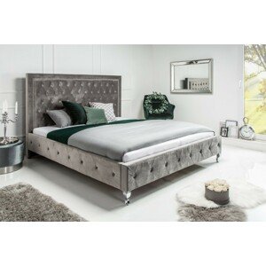 Estila Chesterfield luxusní postel Caledonia ve stříbrné barvě 160x200