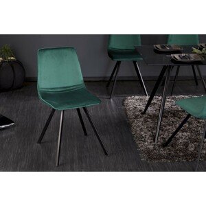 Estila Moderní designová židle Hartlepool Emerald sametová