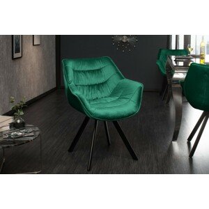 Estila Designová židle Antik smaragdově