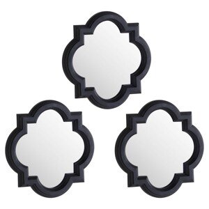 Estila Orientální set tří nástěnných zrcadel Mosteiro s černým rámem