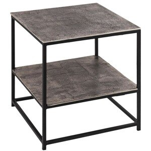 Estila Moderní kovový příruční stolek Farrah v šedé barvě čtvercového tvaru 46cm