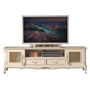 Estila Barokní luxusní TV stolek Emociones s vyřezávanými rustikálními nožičkami 180cm