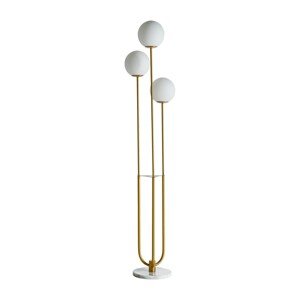 Estila Art-deco luxusní stojací lampa Esme se zlatou kovovou konstrukcí a kulatými skleněnými žárovkami 173cm