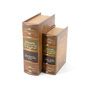 Estila Koloniální set knihy Kabina strýce Toma v béžovém koženém obalu s dekorativním motivem díla 24cm