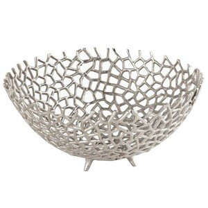 Estila Art deco stříbrná korálová dekorativní mísa 31cm Polipero V