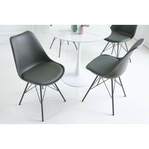 Estila Designová šedá jídelní židle Scandinavia s čalouněním z eko-kůže 85cm