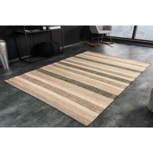 Estila Stylový moderní obdélníkový koberec Persen z konopí s pruhovaným designem v naturálních odstínech 230cm