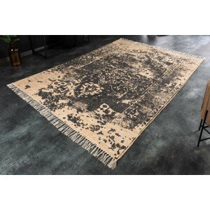 Estila Vintage koberec Betriell v béžové barvě s šedým nepravidelným vzorovaným potiskem ve tvaru obdélníku 160x230cm