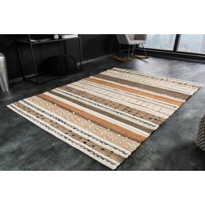 Estila Moderní obdélníkový koberec Henke s pruhovaným vzorem v hnědých odstínech 230cm