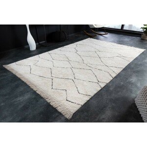 Estila Moderní koberec Hasla se šedým vzorem slonovinově bílý obdélníkový 290cm