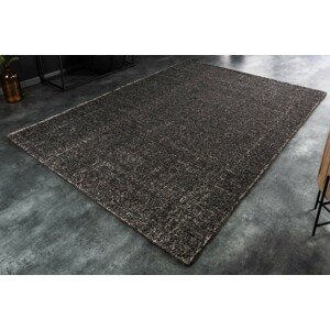 Estila Tmavě šedý obdélníkový koberec Cobally ze 100% vlny s krátkým vlasem 160x230cm