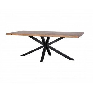 Estila Industriální jídelní stůl Comedor z masivního dubového dřeva na černé konstrukci z kovu ve tvaru hvězdy 240cm